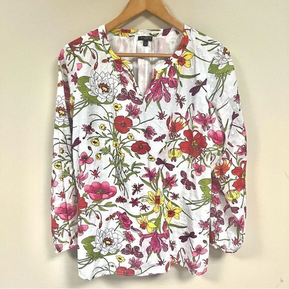 Talbots Tops - Talbots flowered cotton lightweight top   Size L/P
